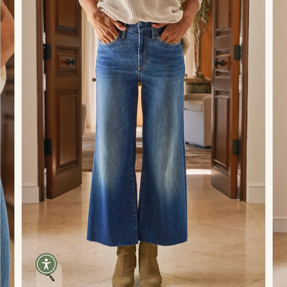 Frank and Eileen Blue Wide-Leg Crop Jeans - Picture 3 of 7